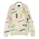 PEARLY GATES パーリーゲイツ カシミヤ混 ニットセーター 総柄 ホワイト系 1 【中古】ゴルフウェア レディース