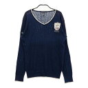 ZOY ゾーイ Vネック カシミヤ混 ニットセーター ネイビー系 38 【中古】ゴルフウェア レディース