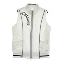 CALLAWAY キャロウェイ ジップベスト 裏メッシュ ホワイト系 S 【中古】ゴルフウェア レディース