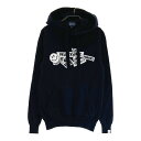 PEARLY GATES パーリーゲイツ ウール ニットパーカー ニコちゃん ネイビー系 0 【中古】ゴルフウェア レディース