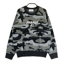 JUN&ROPE ジュン アンド ロペ ウール混 ニットセーター カモフラ 迷彩柄 グレー系 S 【中古】ゴルフウェア レディース