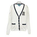 TOMMY HILFIGER GOLF トミー ヒルフィガーゴルフ カーディガン ワッペン ホワイト系 S 【中古】ゴルフウェア レディース