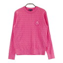 23区GOLF ニジュウサンクゴルフ 長袖 ケーブル ニットセーター ピンク系 2 【中古】ゴルフウェア レディース