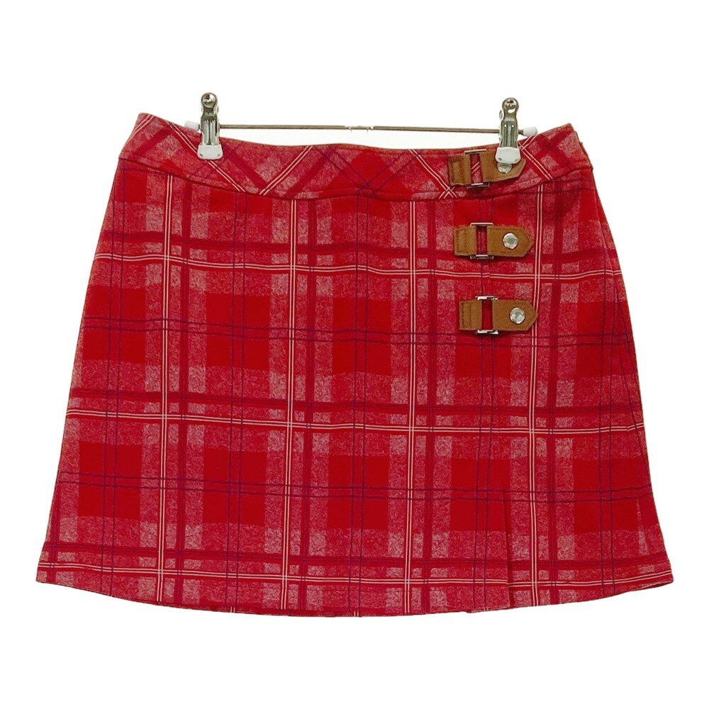 CALLAWAY キャロウェイ スカート チェック柄 レッド系 L 【中古】ゴルフウェア レディース