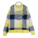 LE COQ GOLF ルコックゴルフ ニットセーター 総柄 イエロー系 M 【中古】ゴルフウェア レディース