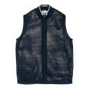 LANVIN SPORT ランバン スポール メッシュ ニット ジップベスト ネイビー系 40 【中古】ゴルフウェア レディース