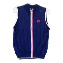 23区GOLF ニジュウサンクゴルフ ニット ジップベスト ネイビー系 1 【中古】ゴルフウェア レディース