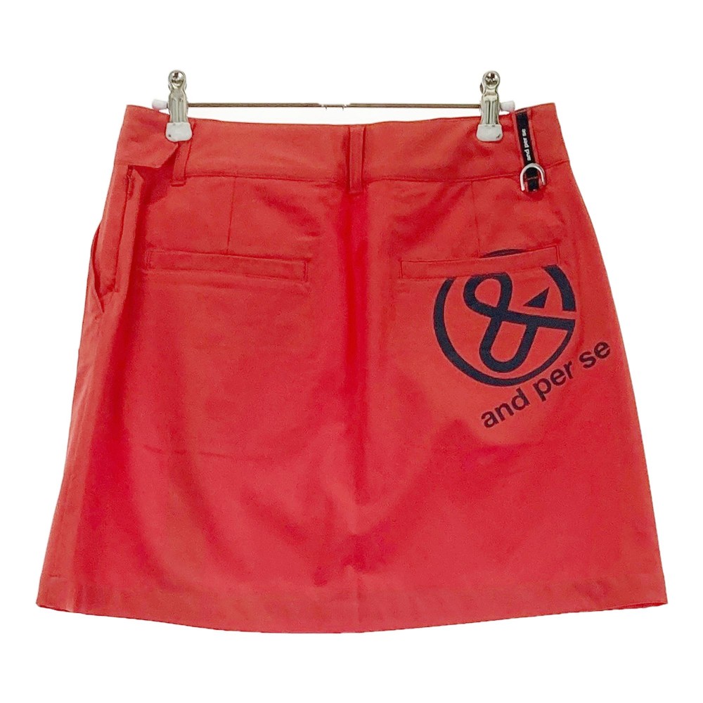 AND PER SE アンパスィ ストレッチスカート オレンジ系 L 【中古】ゴルフウェア レディース