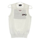 PEARLY GATES パーリーゲイツ ニットベスト ボーダー柄 ホワイト系 0 【中古】ゴルフウェア レディース