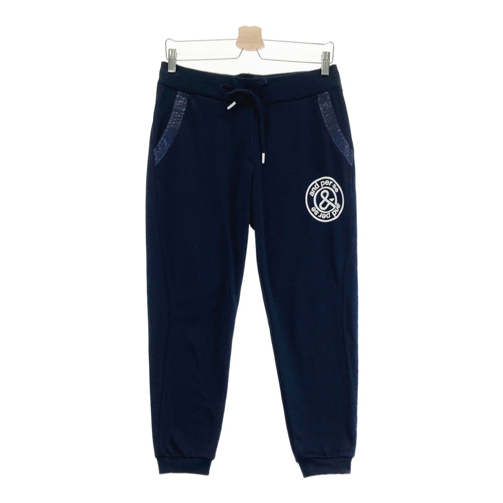 AND PER SE アンパスィ パンツ ネイビー系 L 【中古】ゴルフウェア レディース