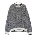 JACK BUNNY ジャックバニー ニットセーター 総柄 ネイビー系 2 【中古】ゴルフウェア レディース
