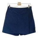 BEAMS GOLF ビームスゴルフ キュロットスカート ストライプ柄 ネイビー系 L 【中古】ゴルフウェア レディース