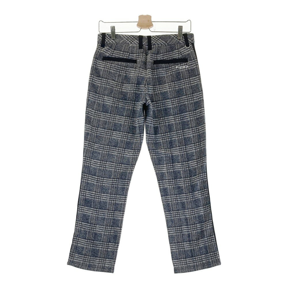 FIDRA フィドラ 裏起毛 ニットパンツ サイドライン チェック柄 グレー系 L 【中古】ゴルフウェア レディース
