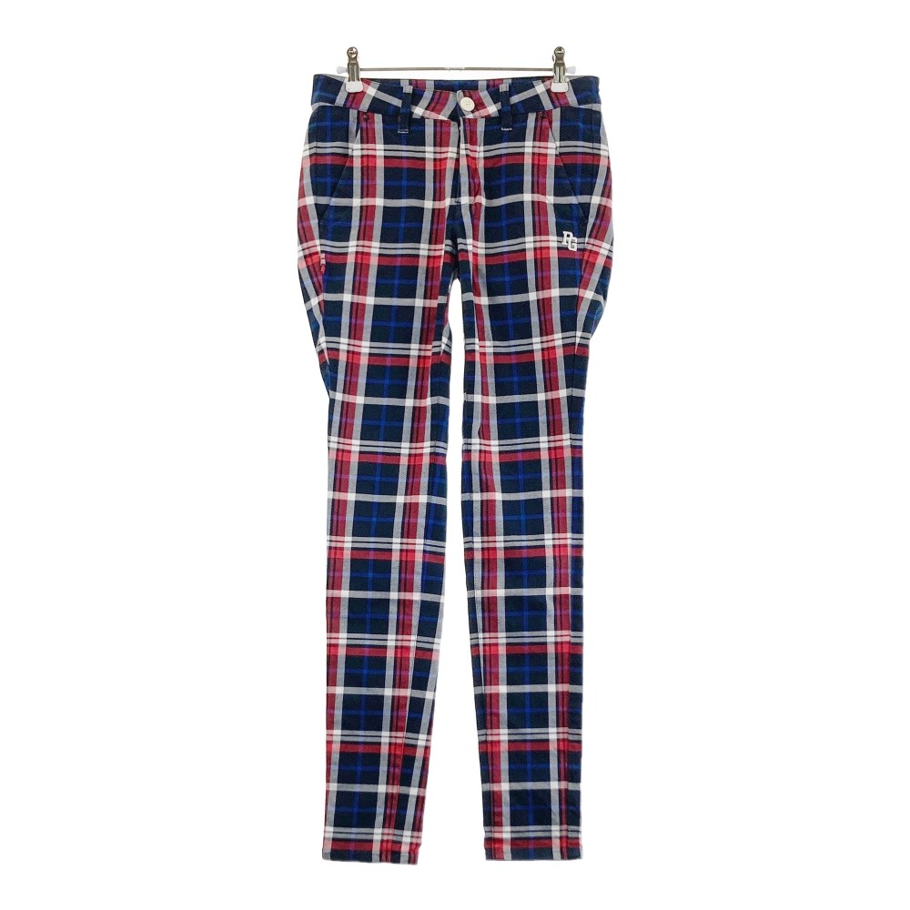 PEARLY GATES パーリーゲイツ コットン混 ストレッチパンツ チェック柄 ネイビー系 0 【中古】ゴルフウ..