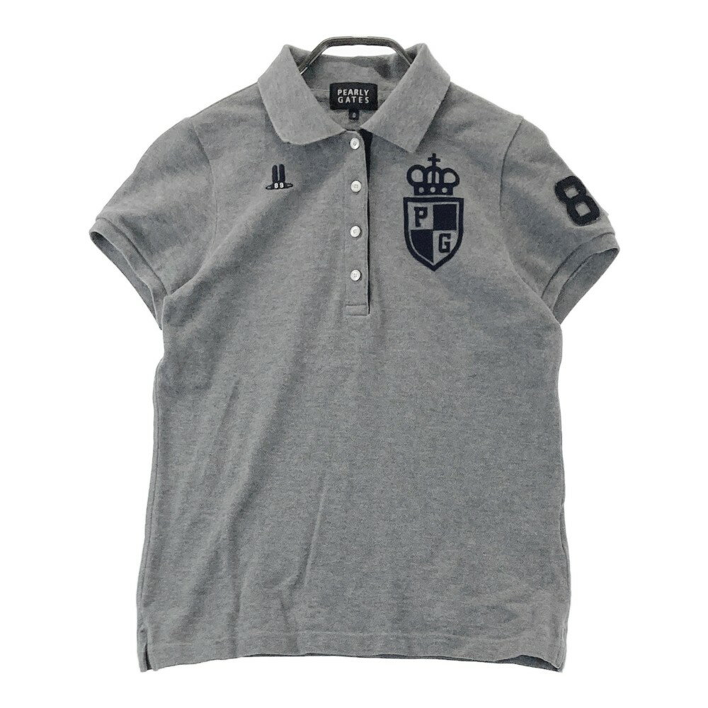 PEARLY GATES パーリーゲイツ 半袖ポロシャツ グレー系 0 【中古】ゴルフウェア レディース