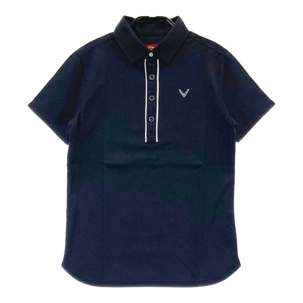 CALLAWAY キャロウェイ レッドレーベル 半袖ポロシャツ ネイビー系 S 【中古】ゴルフウェア レディース