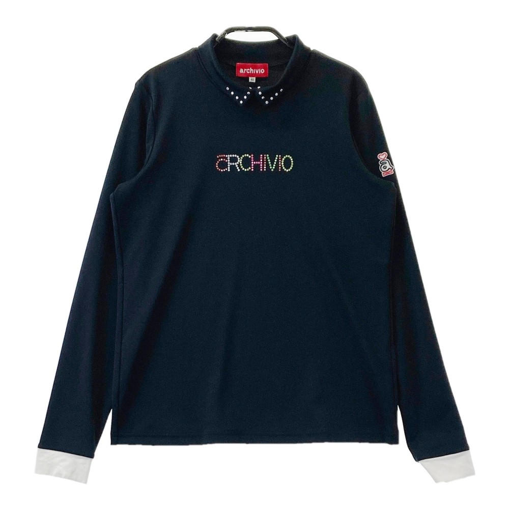 ARCHIVIO アルチビオ 長袖ハイネックTシャツ ブラック系 40 【中古】ゴルフウェア レディース