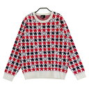 PING ピン ニット セーター 星 ホワイト系 L 【中古】ゴルフウェア レディース
