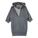 MARK&LONA マークアンドロナ 半袖 ウール混ニット パーカー グレー系 【中古】ゴルフウェア レディース