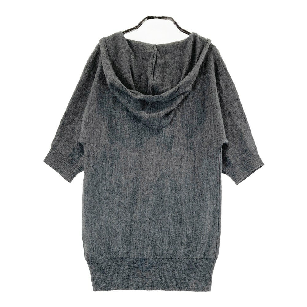 MARK&LONA マークアンドロナ 半袖 ウール混ニット パーカー グレー系 【中古】ゴルフウェア レディース