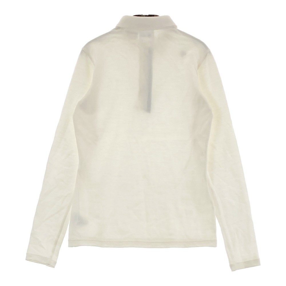 DESCENTE GOLF デサントゴルフ 長袖ポロシャツ ホワイト系 S 【中古】ゴルフウェア レディース