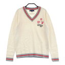 23区GOLF ニジュウサンクゴルフ ニット セーター ホワイト系 1 【中古】ゴルフウェア レディース
