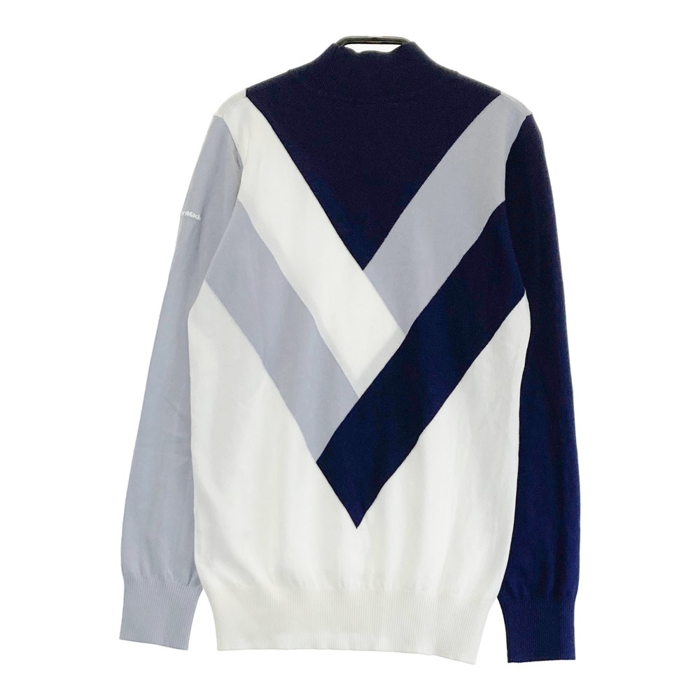 TAYLOR MADE テーラーメイド 長袖ニットセーター 総柄 ネイビー系 M 【中古】ゴルフウェア レディース