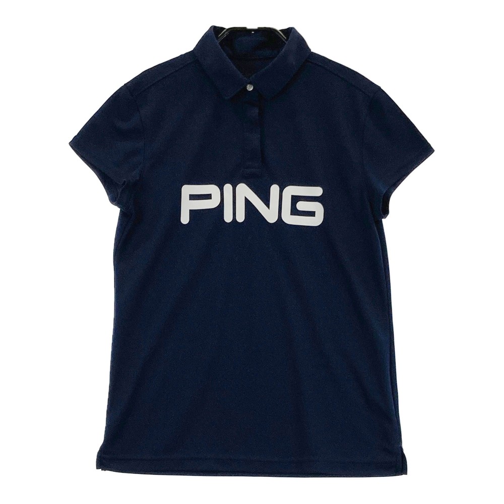 PING ピン 半袖ポロシャツ ネイビー系 S 【中古】ゴルフウェア レディース