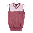 ZOY ゾーイ 071682710 ニットベスト 麻 ピンク系 38 【中古】ゴルフウェア レディース