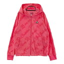 LE COQ GOLF ルコックゴルフ ジップパーカー 総柄 ピンク系 M 【中古】ゴルフウェア レディース