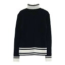 DESCENTE GOLF デサントゴルフ 2024年 タートル ニット セーター ブラック系 M 【中古】ゴルフウェア レディース