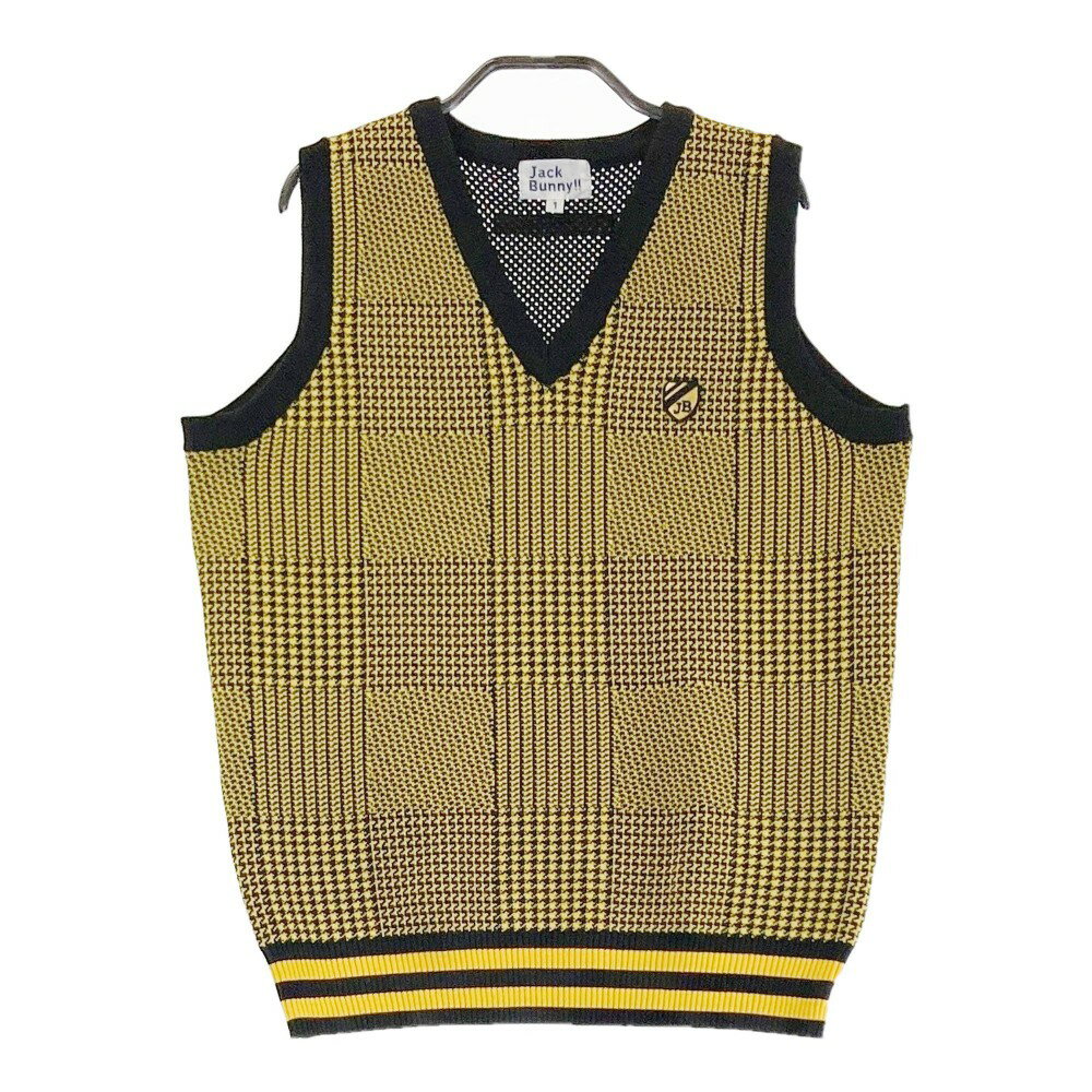 JACK BUNNY ジャックバニー ニットベスト イエロー系 1 【中古】ゴルフウェア レディース