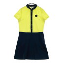LANVIN SPORT ランバン スポール 半袖ワンピース ワッペン イエロー系 38 【中古】ゴルフウェア レディース