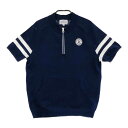 JACK BUNNY ジャックバニー ハーフジップ半袖ニットセーター ネイビー系 0 【中古】ゴルフウェア レディース