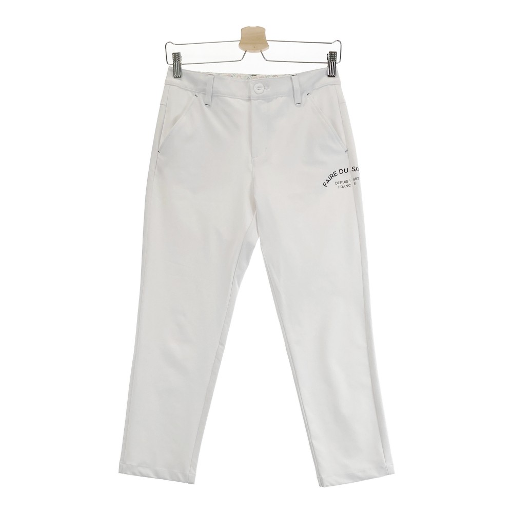 LE COQ GOLF ルコックゴルフ パンツ ホワイト系 9 【中古】ゴルフウェア レディース
