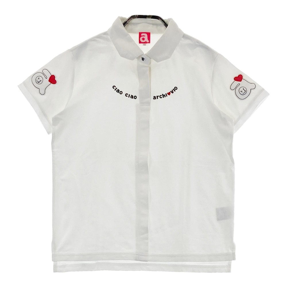 ARCHIVIO アルチビオ 半袖ポロシャツ ワッペン ホワイト系 38 【中古】ゴルフウェア レディース