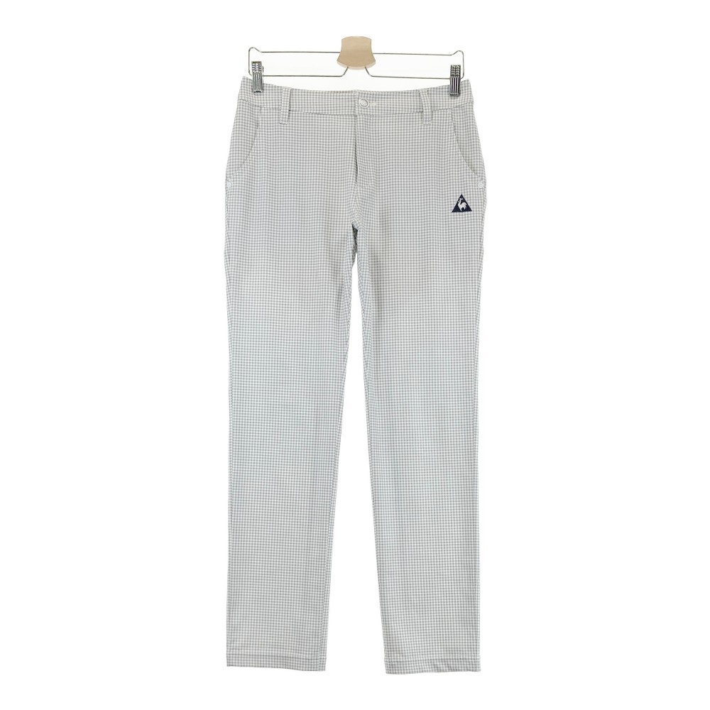 LE COQ GOLF ルコックゴルフ ストレッチパンツ ギンガムチェック柄 グレー系 11 【中古】ゴルフウェア レディース