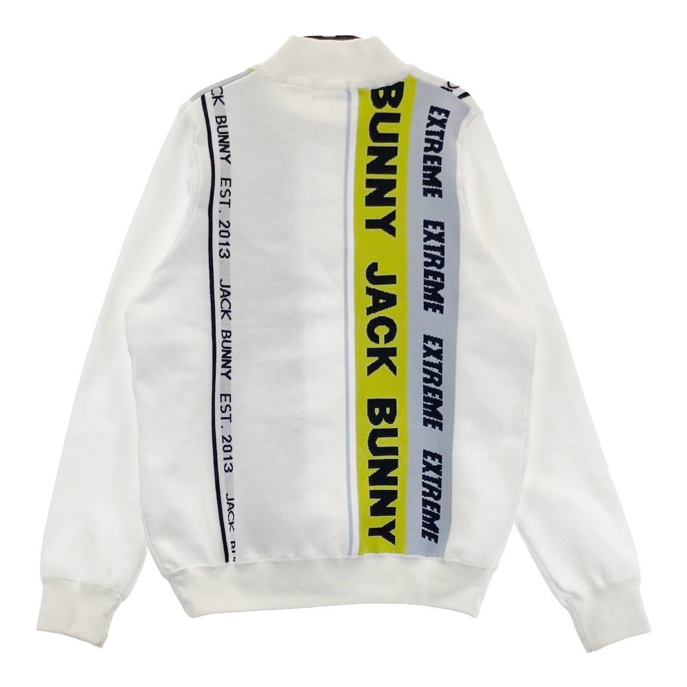 JACK BUNNY ジャックバニー ハーフジップニットセーター ホワイト系 2 【中古】ゴルフウェア レディース