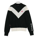LE COQ GOLF ルコックゴルフ モックネック ニットセーター ブラック系 L 【中古】ゴルフウェア レディース
