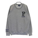PEARLY GATES パーリーゲイツ ×Disney ニットセーター プーさん ボーダー柄 ホワイト系 2 【中古】ゴルフウェア レディース