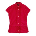 CALLAWAY キャロウェイ 半袖ポロシャツ チュニック丈 レッド系 L 【中古】ゴルフウェア レディース