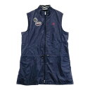 MUNSING WEAR マンシングウェア フルジップ ベスト チュニック丈 ネイビー系 LL 【中古】ゴルフウェア レディース