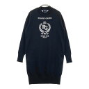 PEARLY GATES パーリーゲイツ 長袖 ニットワンピース ブラック系 0 【中古】ゴルフウェア レディース