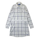 FIDRA フィドラ 長袖ポロ ワンピース チェック柄 グレー系 L 【中古】ゴルフウェア レディース