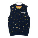 BEAMS GOLF ビームスゴルフ ニットベスト 星柄 ネイビー系 M 【中古】ゴルフウェア レディース