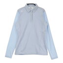 DESCENTE GOLF デサントゴルフ 長袖ポロシャツ ブルー系 M 【中古】ゴルフウェア レディース