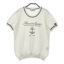 MUNSING WEAR マンシングウェア 半袖 メッシュニットセーター ホワイト系 M 【中古】ゴルフウェア レディース