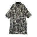 HEAL CREEK ヒールクリーク MUNITALP 5分袖 ワンピース 総柄 ブラック系 42 【中古】ゴルフウェア レディース