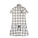 FILA GOLF フィラゴルフ 半袖ワンピース チェック柄 ホワイト系 L 【中古】ゴルフウェア レディース