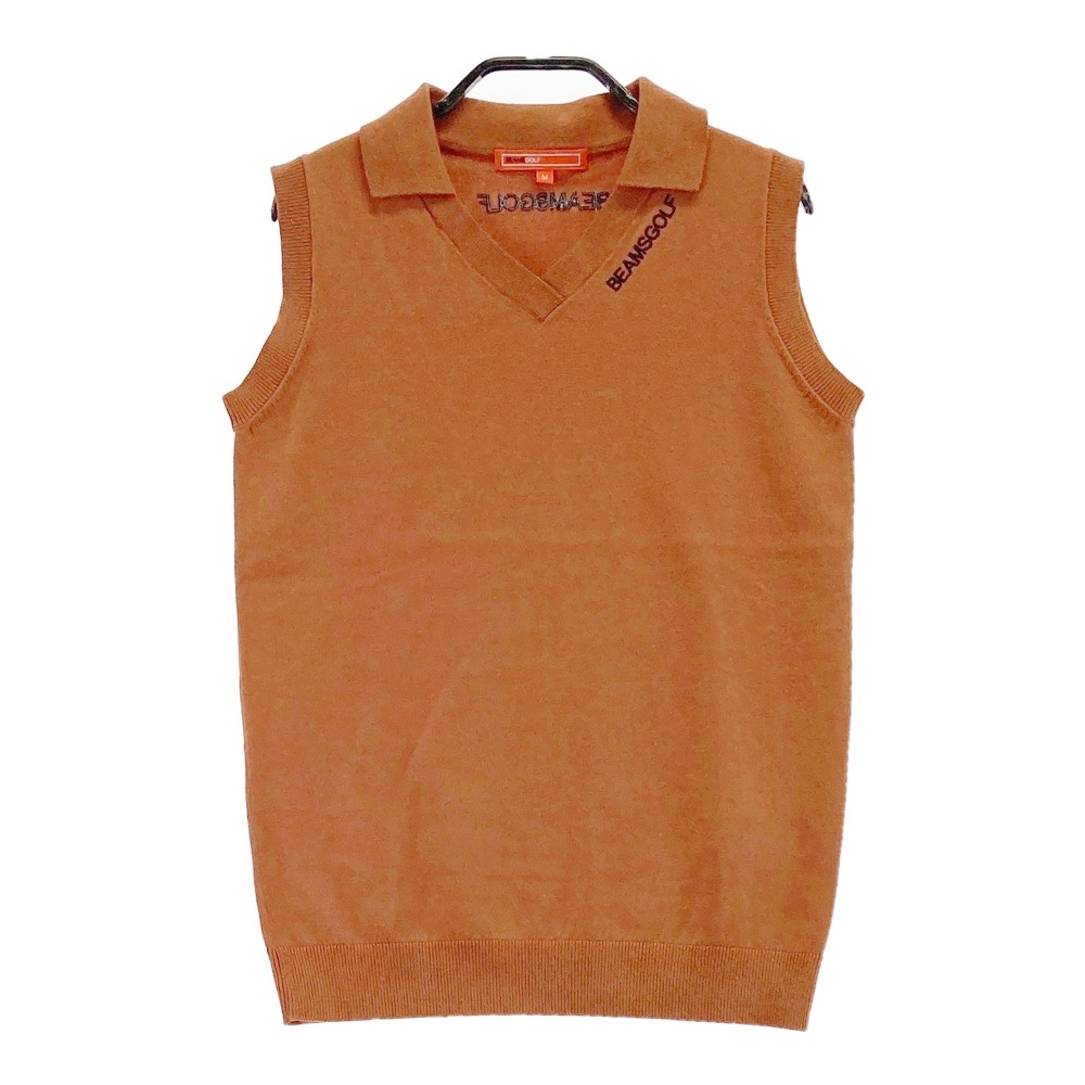 BEAMS GOLF ビームスゴルフ 襟付 ニット ベスト ブラウン系 M 【中古】ゴルフウェア レディース